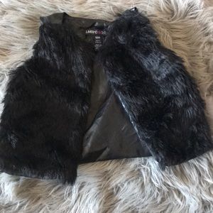 Limited Too Leather & Fur Vest